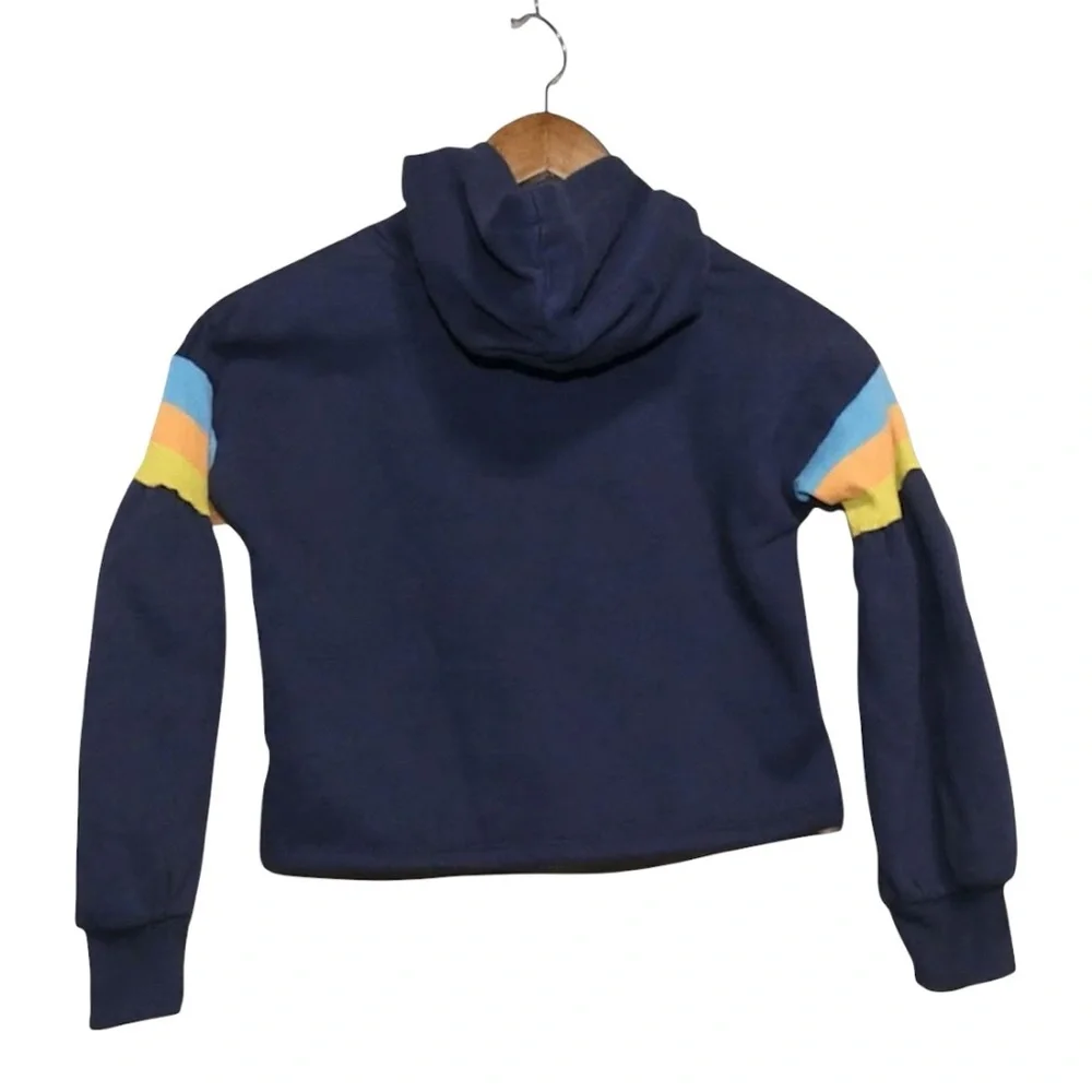 Levi’s Colorblock Sleeve Logo Hoodie Kids S 8-10 Retro Y2K Cropped Pullover